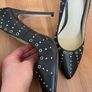 Brand new aldo genuine leather black stilletto gold studs Image 3