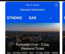 forbidden fruit 2 day ticket