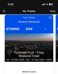 forbidden fruit saturday and sunday ticket