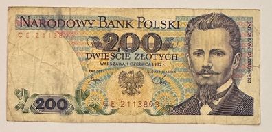 Poland 200 Zloty 1982 Banknote