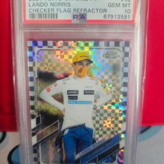 2021 Topps Chrome F1 Lando Norris Checker Flag Reflector Psa 10