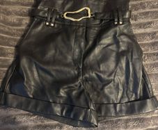 River Island leather shorts