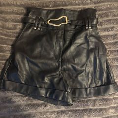 River Island leather shorts