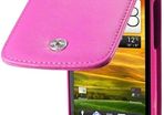 Htc One S Premium Pu Leather Flip Case Cover In Black, Pink & Purple Colors
