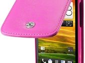 Htc One S Premium Pu Leather Flip Case Cover In Black, Pink & Purple Colors