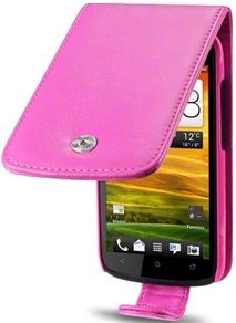 Htc One S Premium Pu Leather Flip Case Cover In Black, Pink & Purple Colors