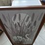 Vintage framed needlepoint tapestry depicting a white swan swimming Image 5