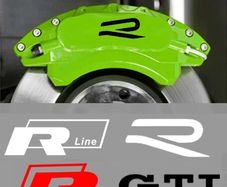 4Pcs Car Caliper Sticker Tire Brake Cover Body Decals for Volkswagen VW Rline GTI Golf 6 7 Polo Passat Bora Jetta Tiguan Touareg
