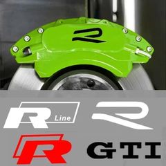 4Pcs Car Caliper Sticker Tire Brake Cover Body Decals for Volkswagen VW Rline GTI Golf 6 7 Polo Passat Bora Jetta Tiguan Touareg