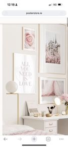 Gallery Wall - Gold Frames with posters