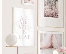 Gallery Wall - Gold Frames with posters