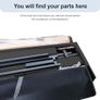 King Bed Frame, Dark Grey, Upholstered Wooden Slat Image 3