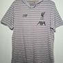 Liverpool 2019/2020 polo shirt striped beige Size medium New Balance Image 2
