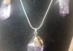 Amethyst Quartz Crystal Pendant And Earrings