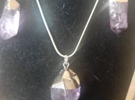 main image for ad Amethyst Quartz Crystal Pendant And Earrings