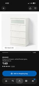 White Chest of Drawers - Like New, Only 3 Months Old