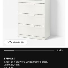 White Chest of Drawers - Like New, Only 3 Months Old