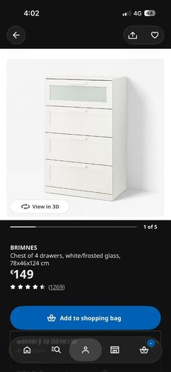 White Chest of Drawers - Like New, Only 3 Months Old