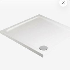 Sonas Kristal 900 x 900 mm White Shower Tray, Chic Modern Design