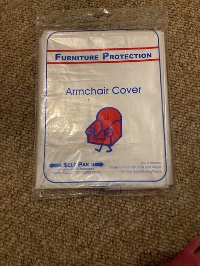 Self pak armchair cover/ furniture protection
