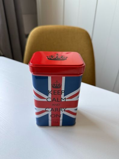 Keep Calm and Carry On Tea tin / can