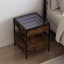 Bedside Table with Infinity LED Smoked Oak Image 2