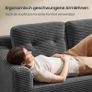 Modular Corner Sofa with Chaise Longue Slate Grey Corduroy No Assembly Required Image 7