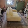 Mid century yellow velvet couch Image 5