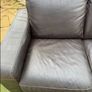 Black Leather 2 Seater Sofa - Good Condition - 160cm Wide Image 6