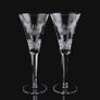 Two Waterford Crystal Millennium Peace Champagne Flutes Image 3