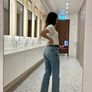 Cropped Flare Jeans Bershka Image 4
