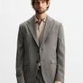 ZARA Men's Houndstooth Blazer Camel Size 44! Image 5
