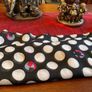 Samoon. FURTHER REDUCED.   Scarf In Black With White Polka Dots And A Littlle  Blue and Pink Also , With Decorative Pearls At The End Image 9