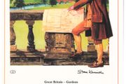 1983 Great Britain Limited Edition Lithographed Print measuring 333mm X 257mm showing Gardens Commemorative stamps with First Day of Issue Cancel