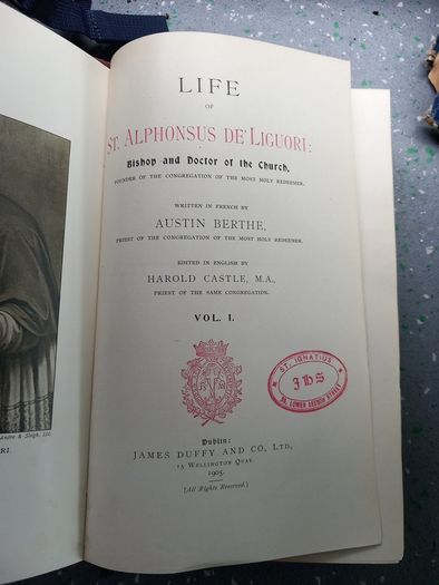 book vintage Life Of St Alphonsus M de'liguori  Vol 1 old vintage