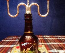 Vintage Miniature Game Bird Shooting Scene Bottle Candlestick