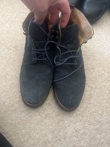 Massimo dutti dark blue soft leather ankle boots