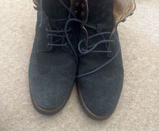 Massimo dutti dark blue soft leather ankle boots