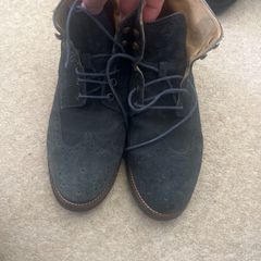 Massimo dutti dark blue soft leather ankle boots