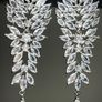 Earrings Cubic Zirconia Dangle Silver Tone Image 2