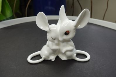 Vintage Royal Osborne White Bone China Mice Figurine