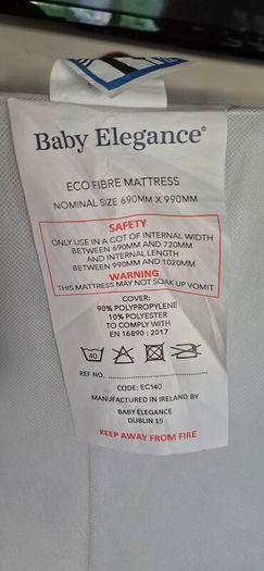 Brand new baby cot travel mattress