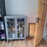 glass door cabinet grey Image 2