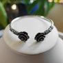 925 Sterling Silver Floral Desing Women's Bracelet Image 2