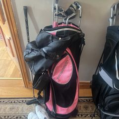 Prosimmon Pink Golf Bag Stand with Foot Joy Ladies Golf Shoes Size 39