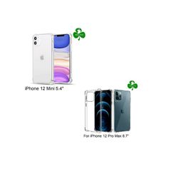 For iPhone 12 Pro Max 6.7"/iPhone 12 Mini 5.4 Case Cover Clear ShockProof Silicone Protective Case