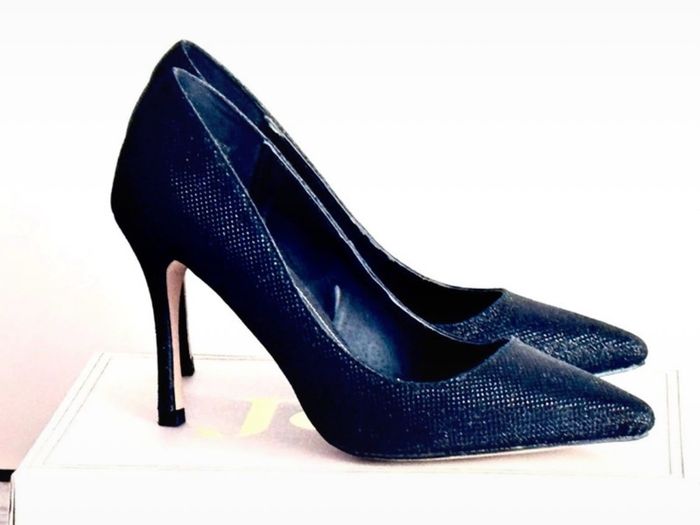 Sparkly Black Stiletto Heels - Size UK 5 (Atmosphere)