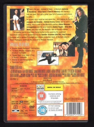 Desperado DVD Movie staring Antonio Banderas