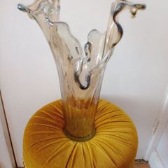 Mid-Century Iridescent XXL Murano Stretch Vase