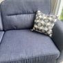 Navy Blue Three Seater Fabric Sofa Image 2